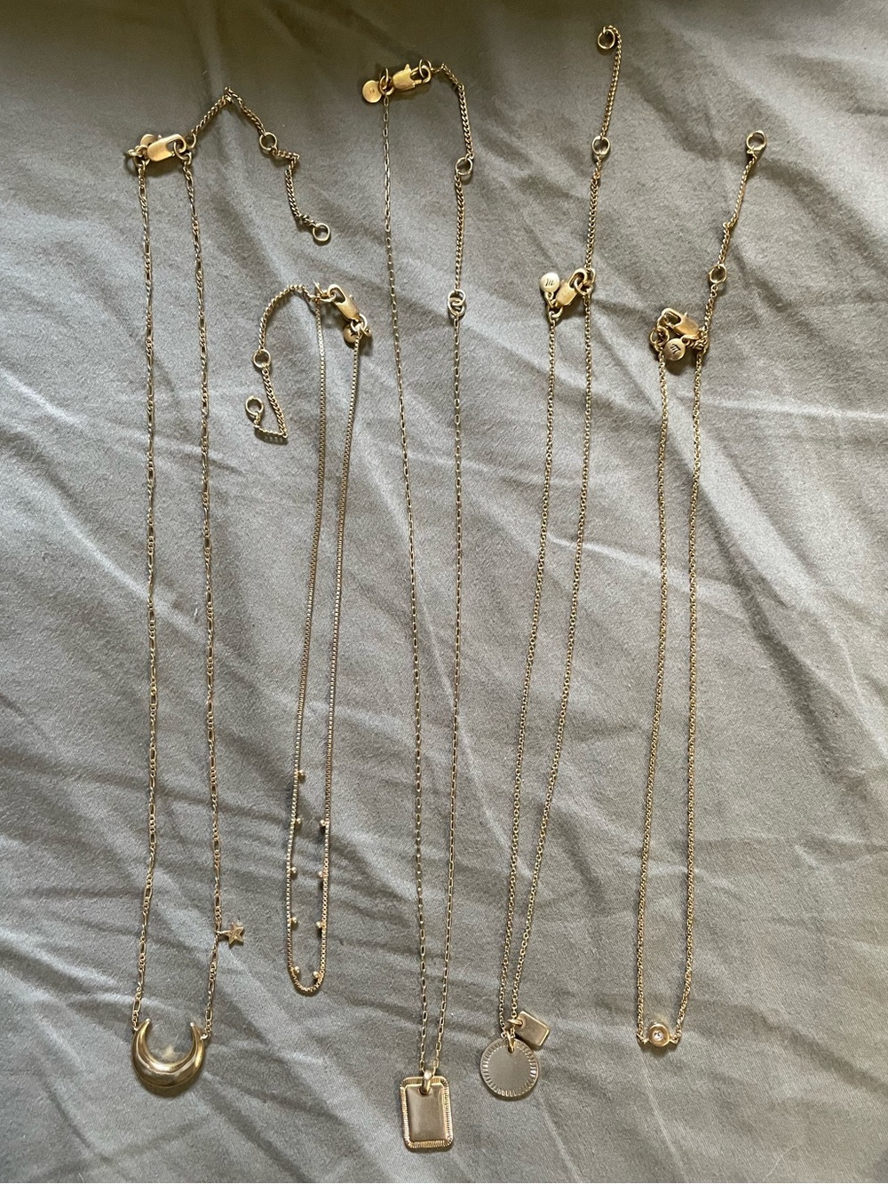 Madewell Bundle of 5 Gold-Tone Layering Necklaces